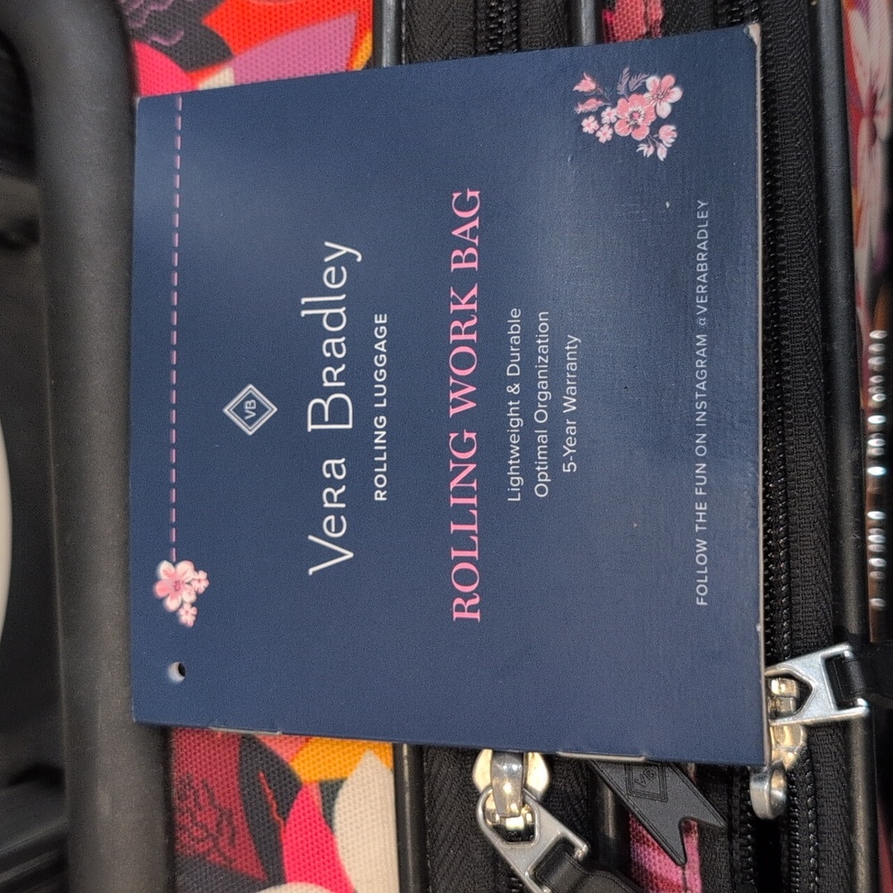 Vera Bradley Rolling Work Bag Rosa Floral - Picture 14 of 17